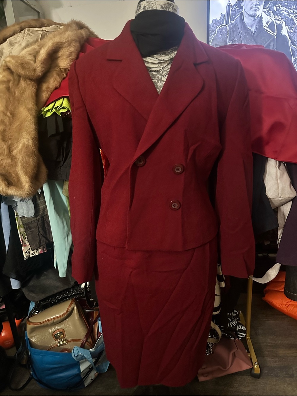 Dior Double-Breasted Burgundy Suit Jacket